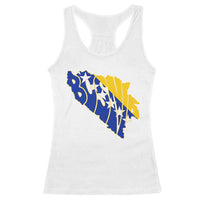 Bosnia And Herzegovina Word Art Map Racerback Tank Top Bosnian Pride Gift
