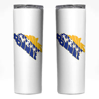Bosnia And Herzegovina Word Art Map Skinny Tumbler Bosnian Pride Gift