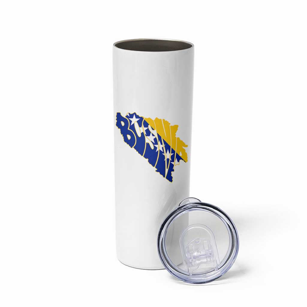Bosnia And Herzegovina Word Art Map Skinny Tumbler Bosnian Pride Gift