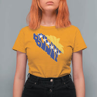 Bosnia And Herzegovina Word Art Map T Shirt For Women Bosnian Pride Gift