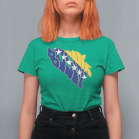 Bosnia And Herzegovina Word Art Map T Shirt For Women Bosnian Pride Gift
