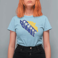 Bosnia And Herzegovina Word Art Map T Shirt For Women Bosnian Pride Gift