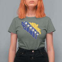 Bosnia And Herzegovina Word Art Map T Shirt For Women Bosnian Pride Gift