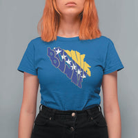 Bosnia And Herzegovina Word Art Map T Shirt For Women Bosnian Pride Gift
