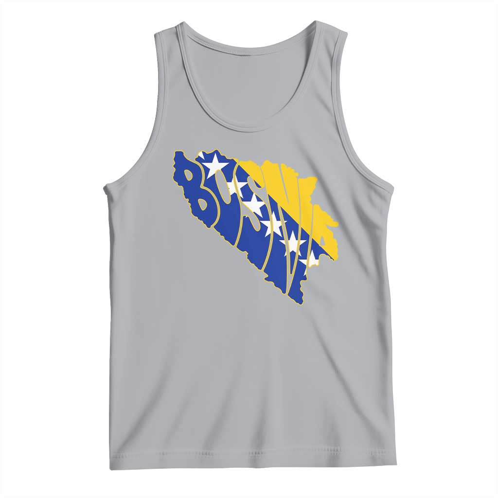 Bosnia And Herzegovina Word Art Map Tank Top Bosnian Pride Gift