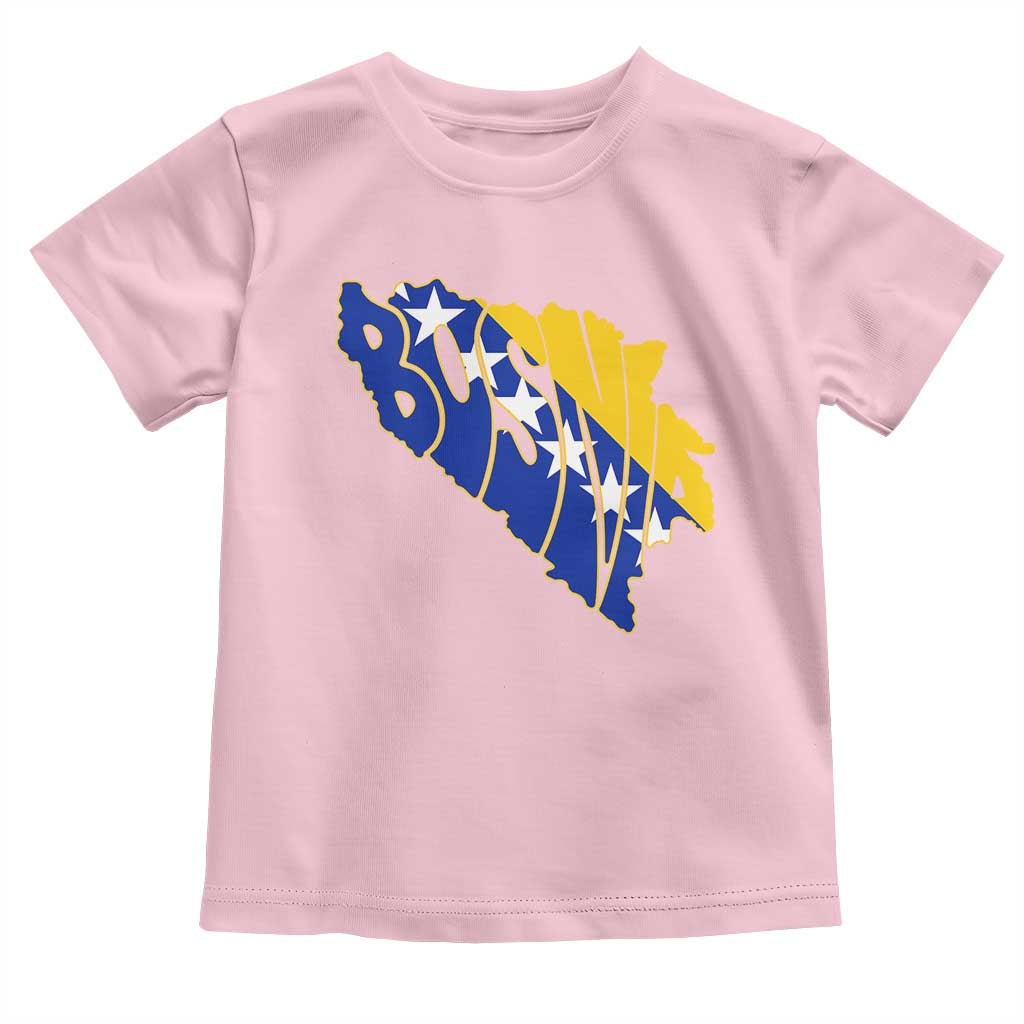 Bosnia And Herzegovina Word Art Map Toddler T Shirt Bosnian Pride Gift