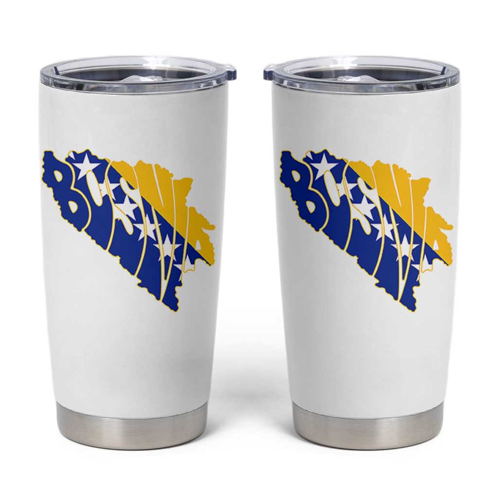 Bosnia And Herzegovina Word Art Map Tumbler Cup Bosnian Pride Gift
