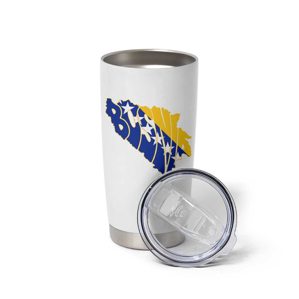 Bosnia And Herzegovina Word Art Map Tumbler Cup Bosnian Pride Gift