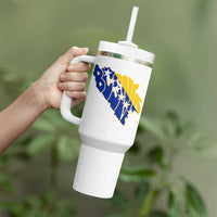 Bosnia And Herzegovina Word Art Map Tumbler With Handle Bosnian Pride Gift