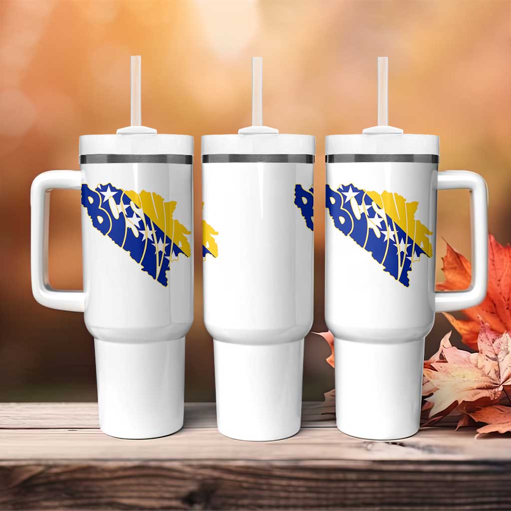 Bosnia And Herzegovina Word Art Map Tumbler With Handle Bosnian Pride Gift