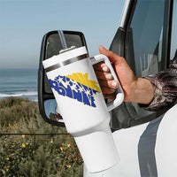 Bosnia And Herzegovina Word Art Map Tumbler With Handle Bosnian Pride Gift