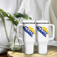 Bosnia And Herzegovina Word Art Map Tumbler With Handle Bosnian Pride Gift