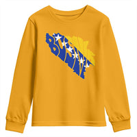 Bosnia And Herzegovina Word Art Map Youth Sweatshirt Bosnian Pride Gift