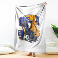 Bosnian Dragon Fudbal Fan Throw Blanket Bosnia And Herzegovina Pride