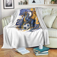 Bosnian Dragon Fudbal Fan Throw Blanket Bosnia And Herzegovina Pride