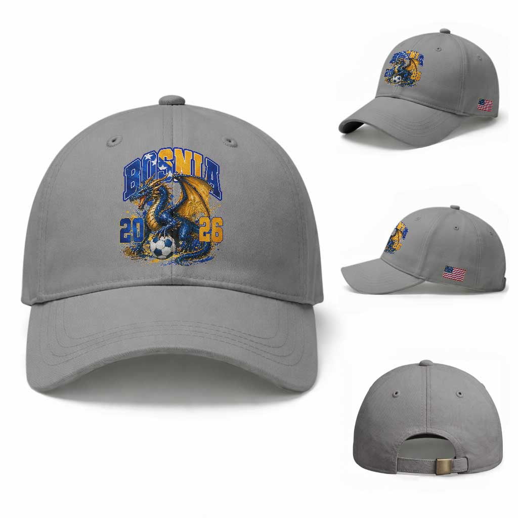 Bosnian Dragon Fudbal Fan Baseball Cap Bosnia And Herzegovina Pride