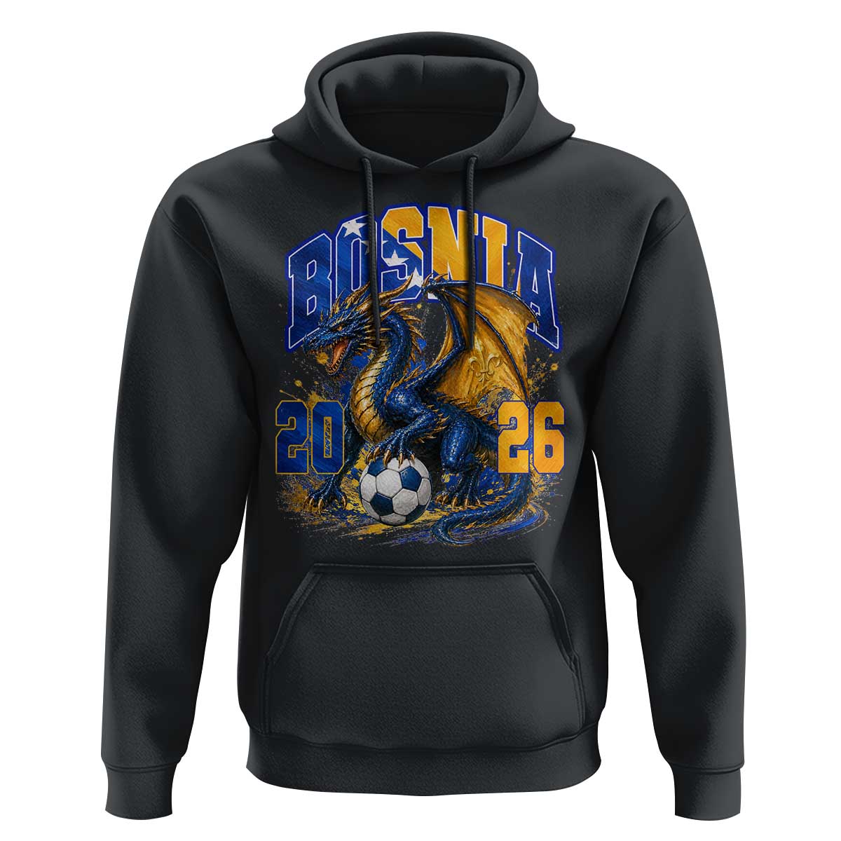 Bosnian Dragon Fudbal Fan Hoodie Bosnia And Herzegovina Pride