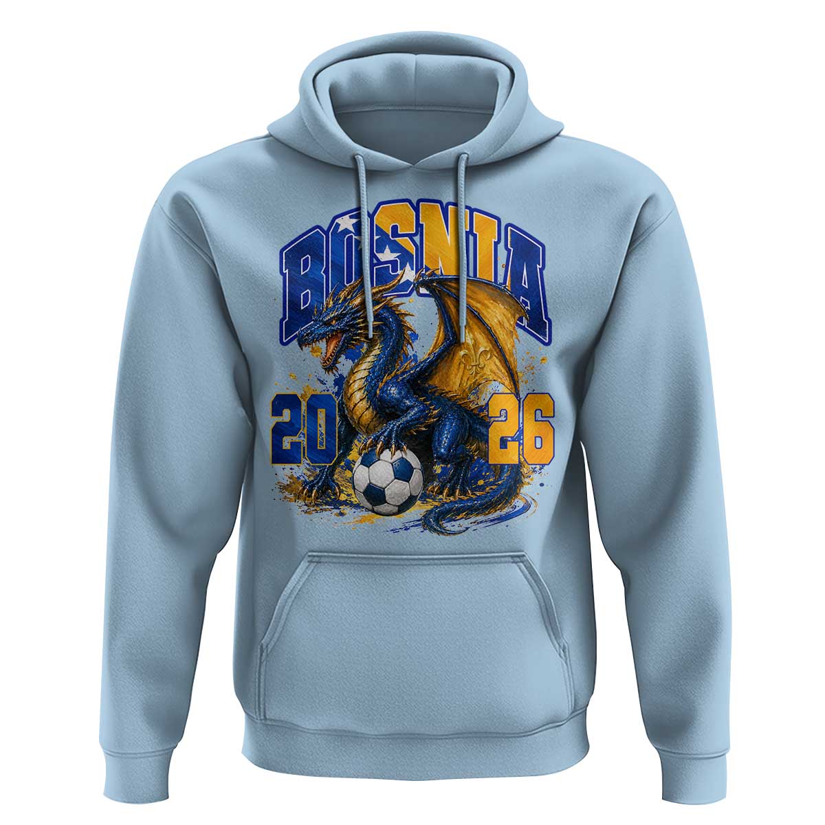 Bosnian Dragon Fudbal Fan Hoodie Bosnia And Herzegovina Pride