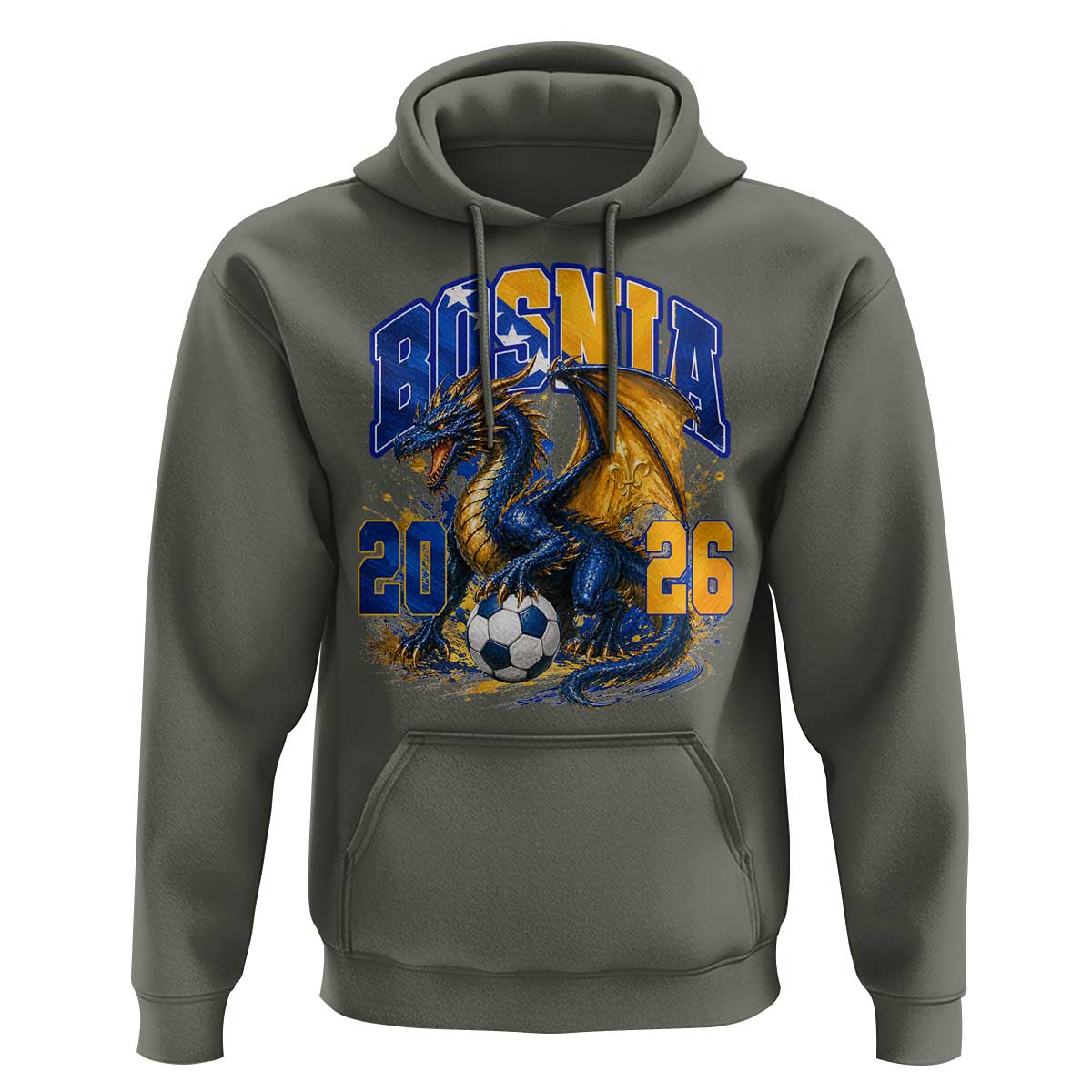 Bosnian Dragon Fudbal Fan Hoodie Bosnia And Herzegovina Pride