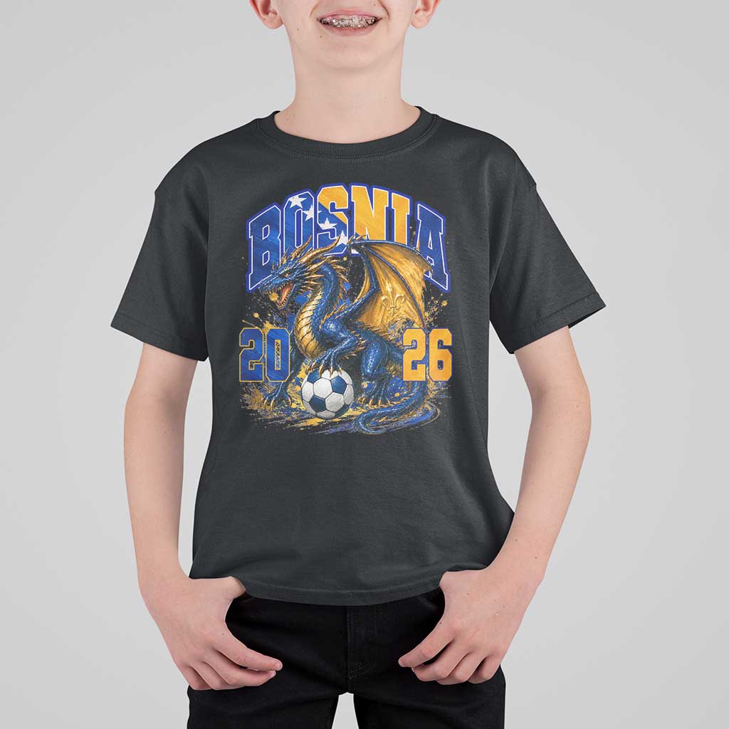 Bosnian Dragon Fudbal Fan T Shirt For Kid Bosnia And Herzegovina Pride