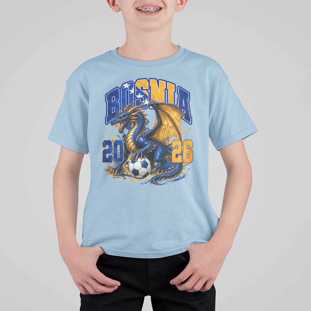 Bosnian Dragon Fudbal Fan T Shirt For Kid Bosnia And Herzegovina Pride