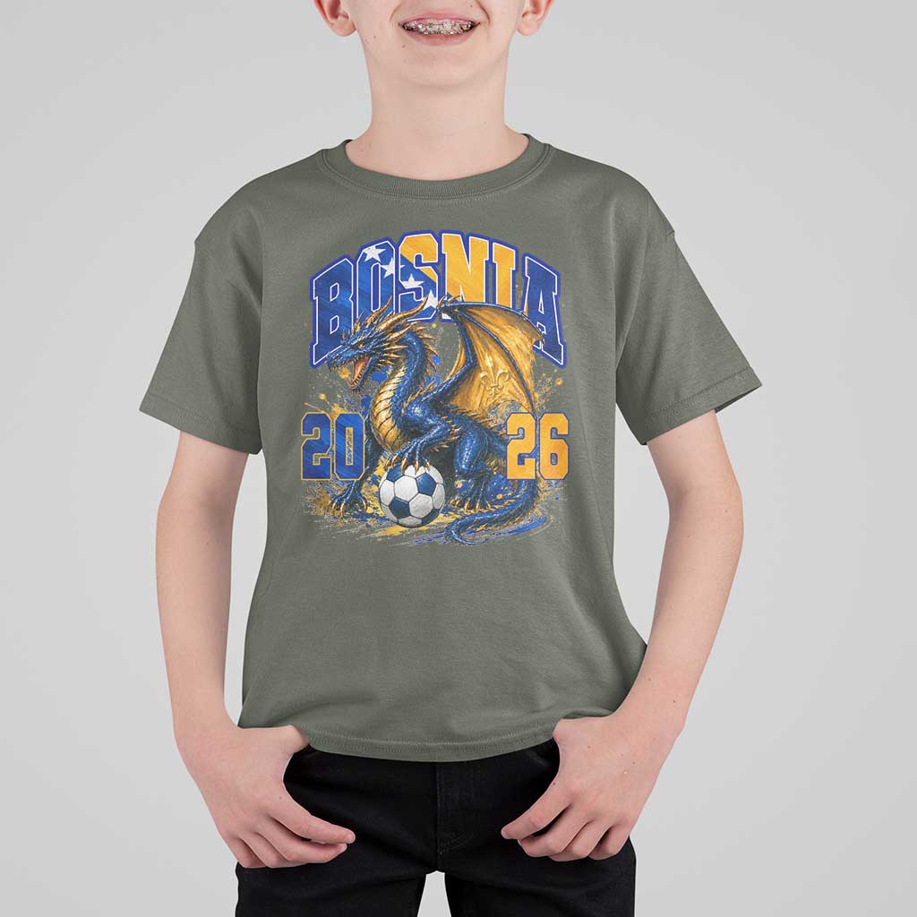 Bosnian Dragon Fudbal Fan T Shirt For Kid Bosnia And Herzegovina Pride