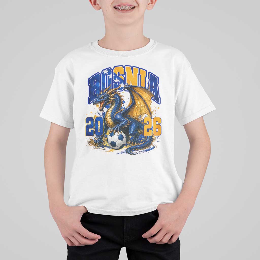 Bosnian Dragon Fudbal Fan T Shirt For Kid Bosnia And Herzegovina Pride