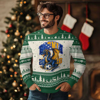 Bosnian Dragon Fudbal Fan Ugly Christmas Sweater Bosnia And Herzegovina Pride