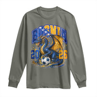 Bosnian Dragon Fudbal Fan Long Sleeve Shirt Bosnia And Herzegovina Pride