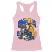 Bosnian Dragon Fudbal Fan Racerback Tank Top Bosnia And Herzegovina Pride