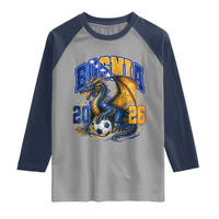 Bosnian Dragon Fudbal Fan Raglan Shirt Bosnia And Herzegovina Pride