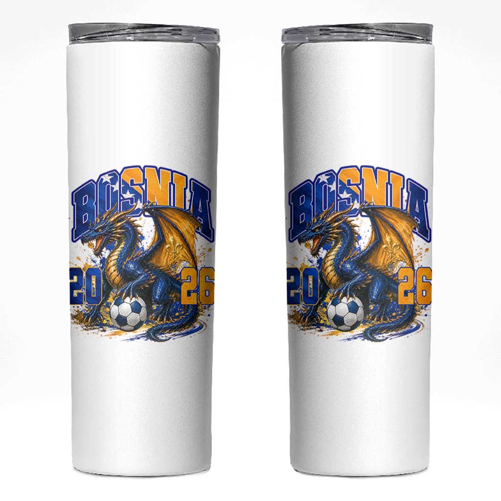 Bosnian Dragon Fudbal Fan Skinny Tumbler Bosnia And Herzegovina Pride