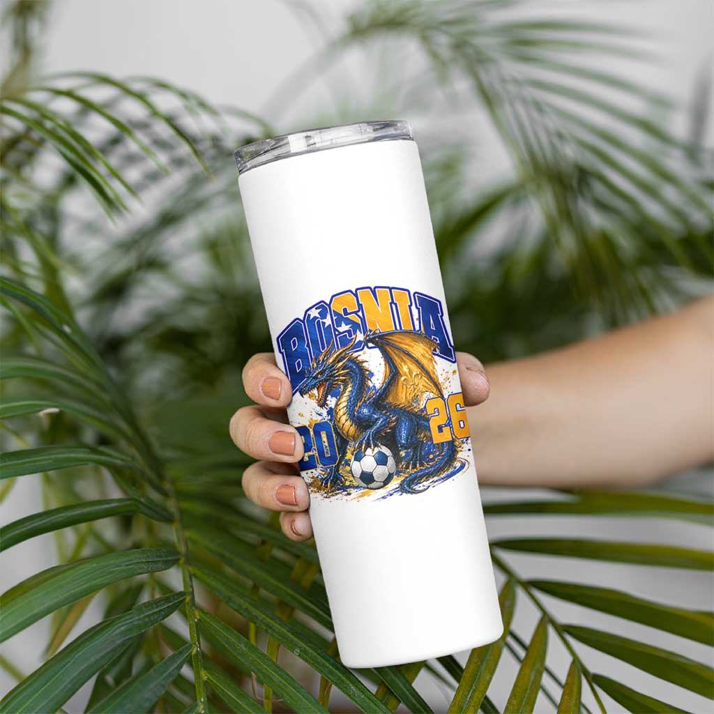 Bosnian Dragon Fudbal Fan Skinny Tumbler Bosnia And Herzegovina Pride