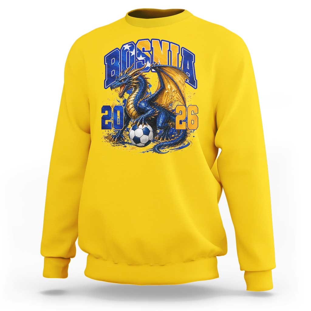 Bosnian Dragon Fudbal Fan Sweatshirt Bosnia And Herzegovina Pride