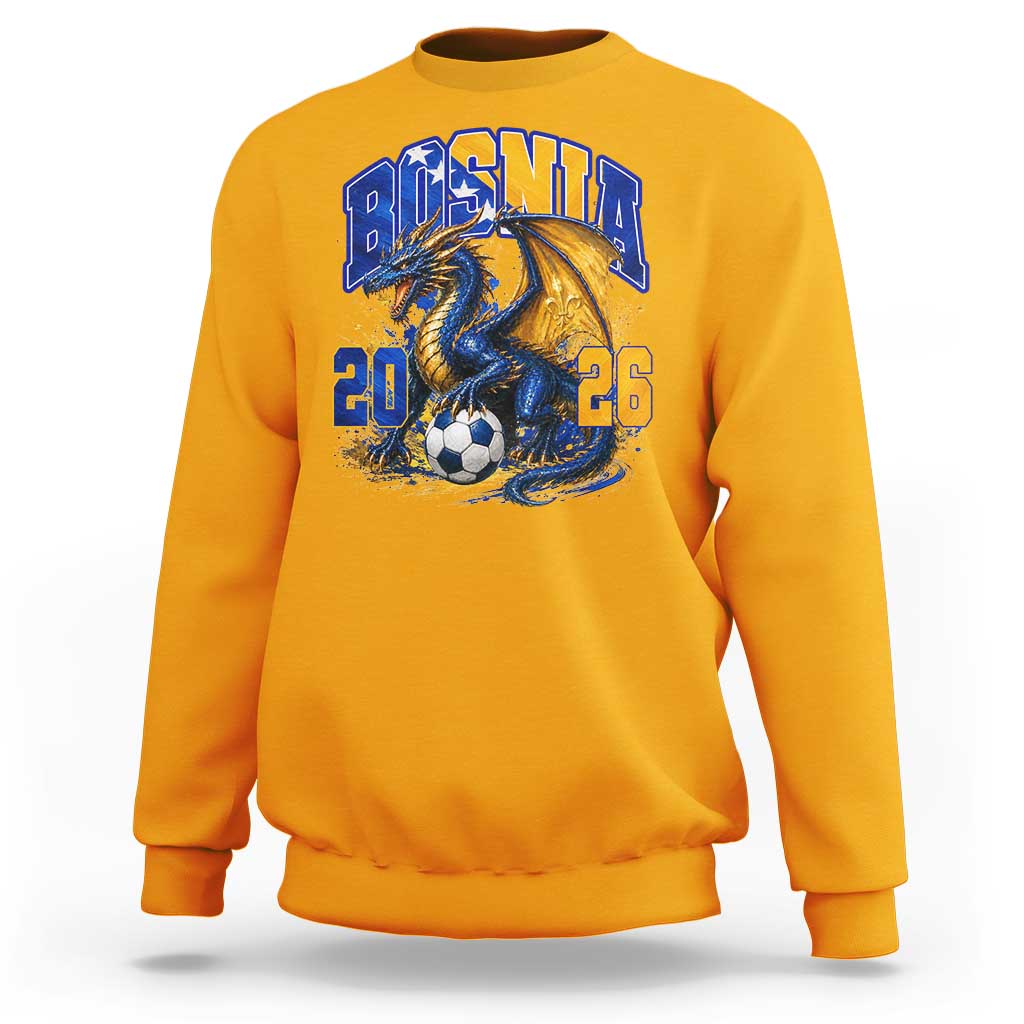 Bosnian Dragon Fudbal Fan Sweatshirt Bosnia And Herzegovina Pride