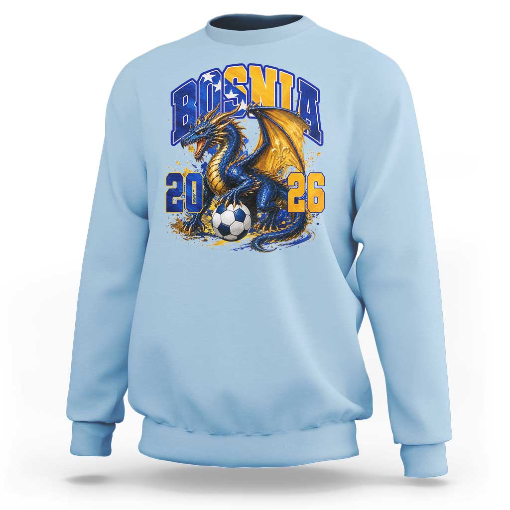 Bosnian Dragon Fudbal Fan Sweatshirt Bosnia And Herzegovina Pride
