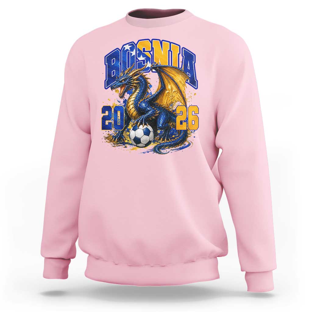 Bosnian Dragon Fudbal Fan Sweatshirt Bosnia And Herzegovina Pride
