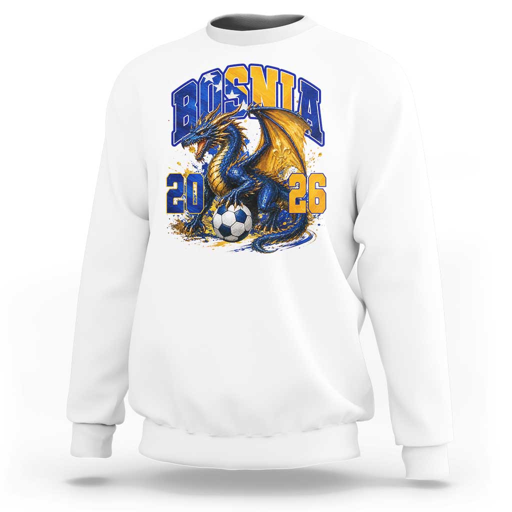 Bosnian Dragon Fudbal Fan Sweatshirt Bosnia And Herzegovina Pride