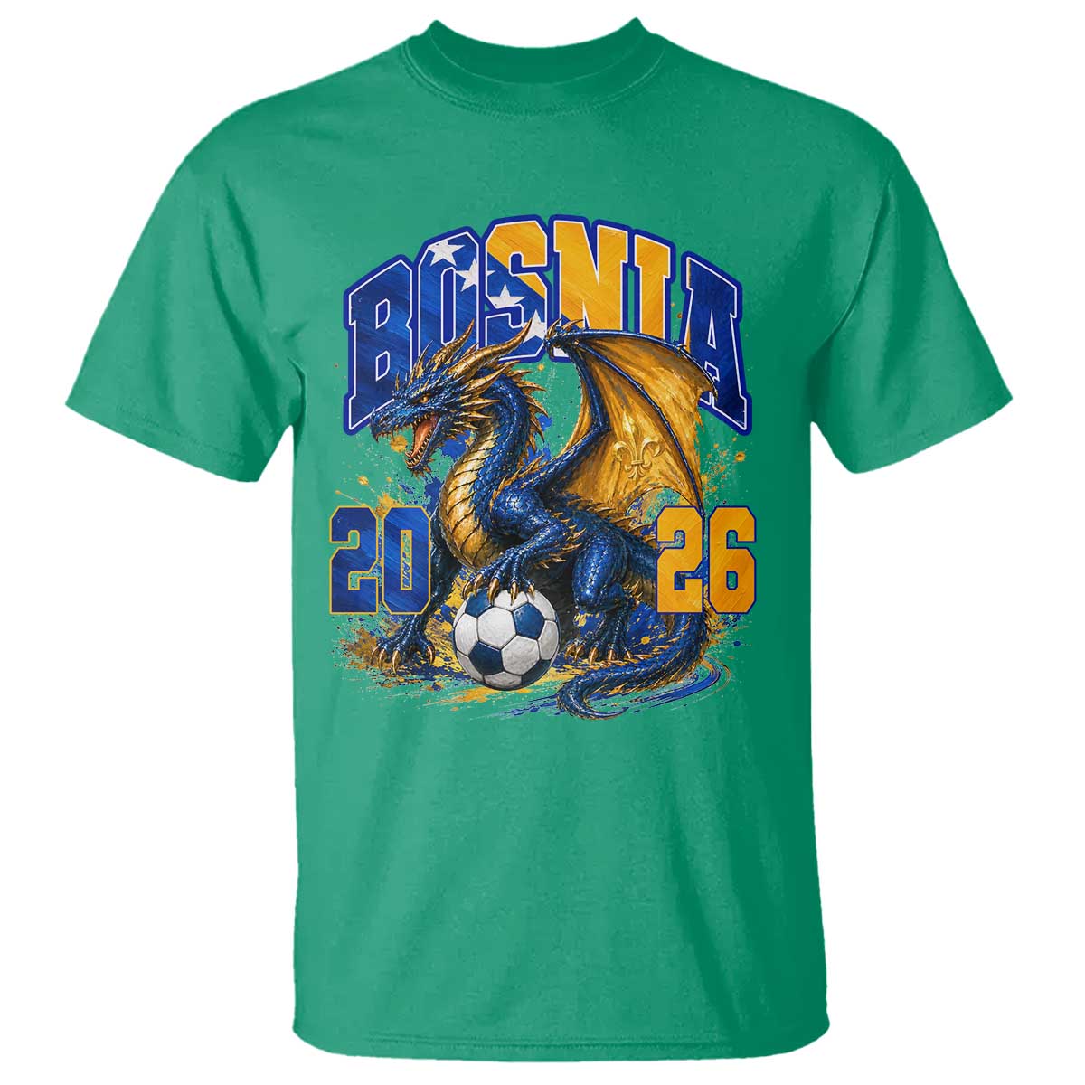 Bosnian Dragon Fudbal Fan T Shirt Bosnia And Herzegovina Pride