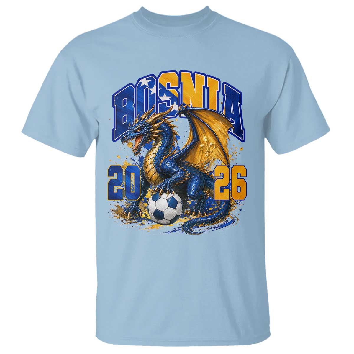 Bosnian Dragon Fudbal Fan T Shirt Bosnia And Herzegovina Pride
