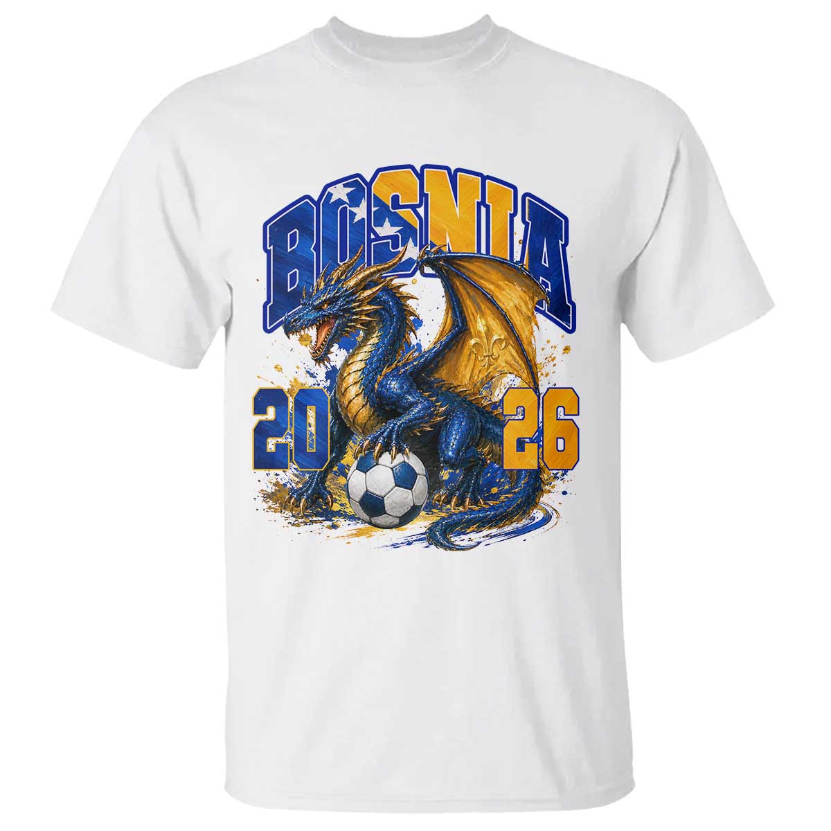 Bosnian Dragon Fudbal Fan T Shirt Bosnia And Herzegovina Pride