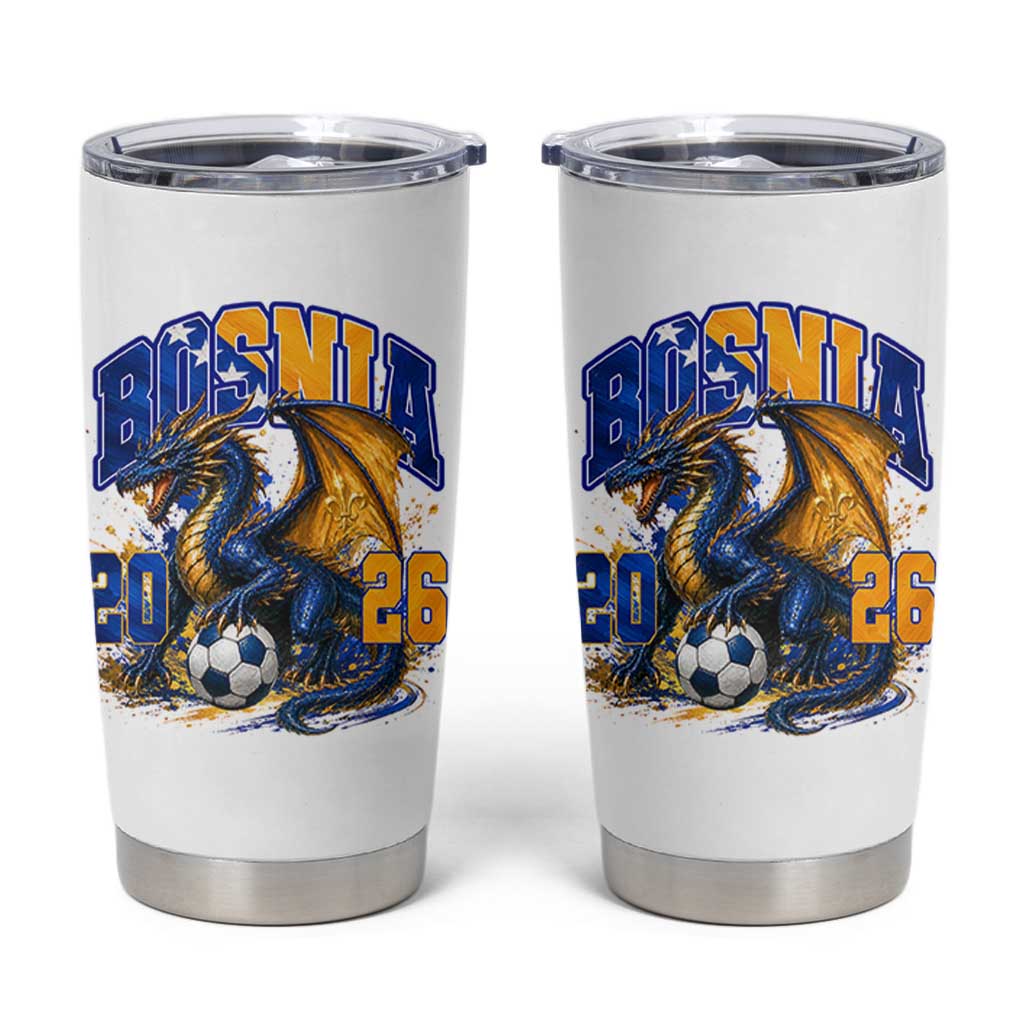 Bosnian Dragon Fudbal Fan Tumbler Cup Bosnia And Herzegovina Pride