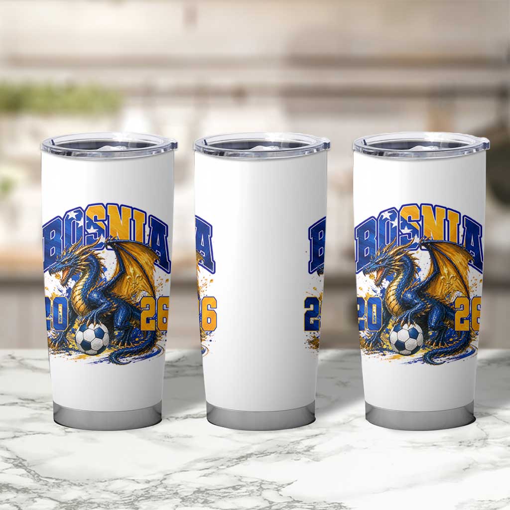 Bosnian Dragon Fudbal Fan Tumbler Cup Bosnia And Herzegovina Pride