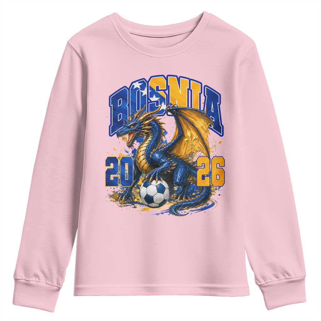 Bosnian Dragon Fudbal Fan Youth Sweatshirt Bosnia And Herzegovina Pride