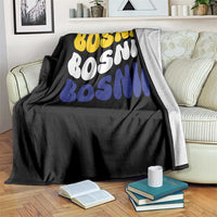 Groovy Retro Bosnia Throw Blanket Proud Bosnian Balkan Heritage Gift