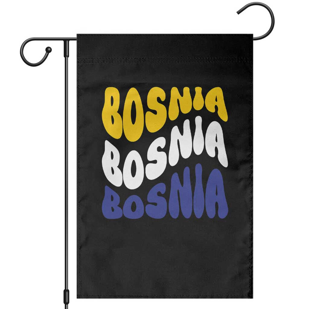 Groovy Retro Bosnia Garden Flag Proud Bosnian Balkan Heritage Gift