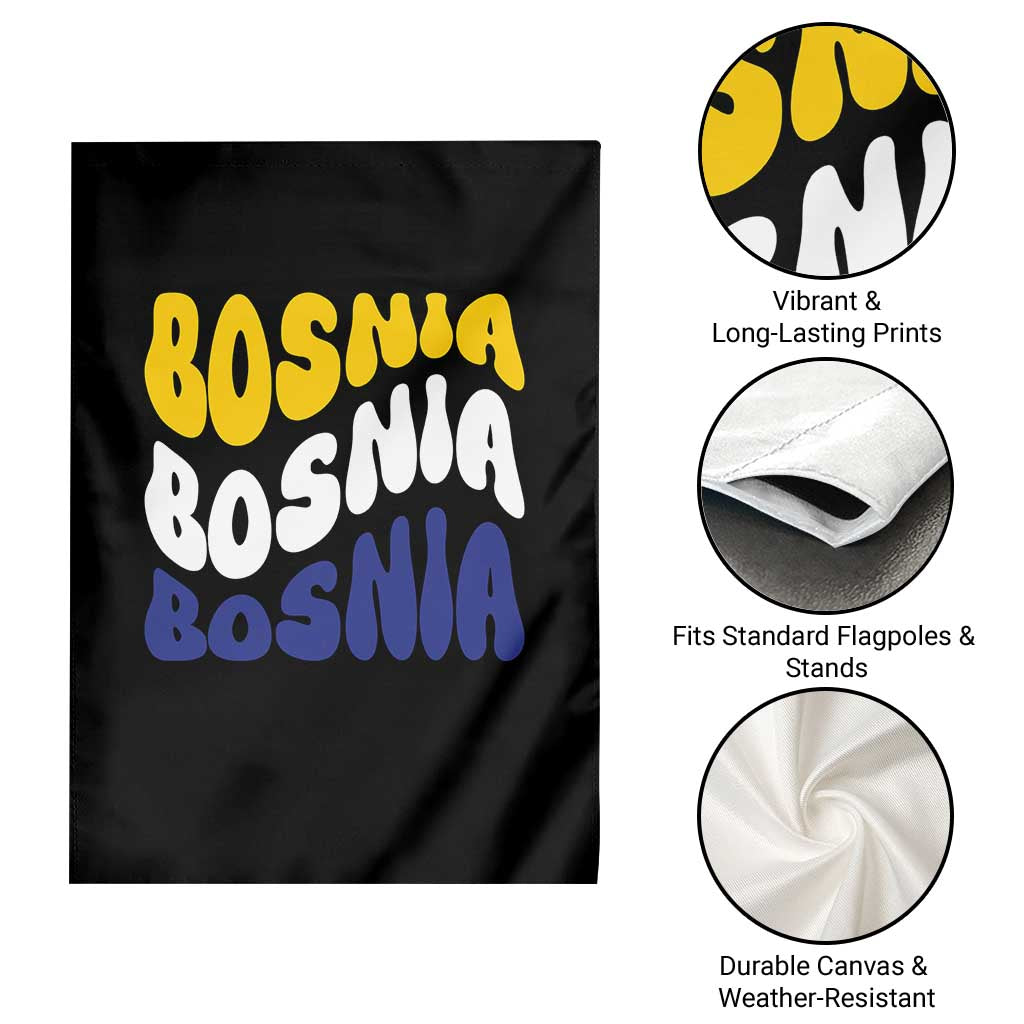 Groovy Retro Bosnia Garden Flag Proud Bosnian Balkan Heritage Gift