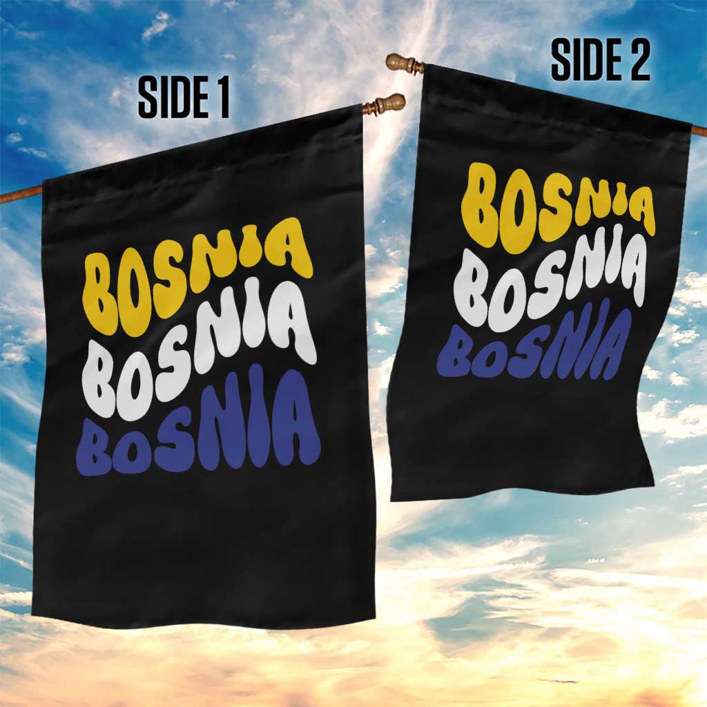Groovy Retro Bosnia Garden Flag Proud Bosnian Balkan Heritage Gift