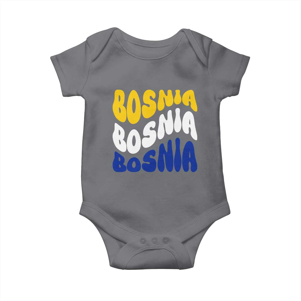 Groovy Retro Bosnia Baby Onesie Proud Bosnian Balkan Heritage Gift