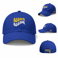 Groovy Retro Bosnia Baseball Cap Proud Bosnian Balkan Heritage Gift